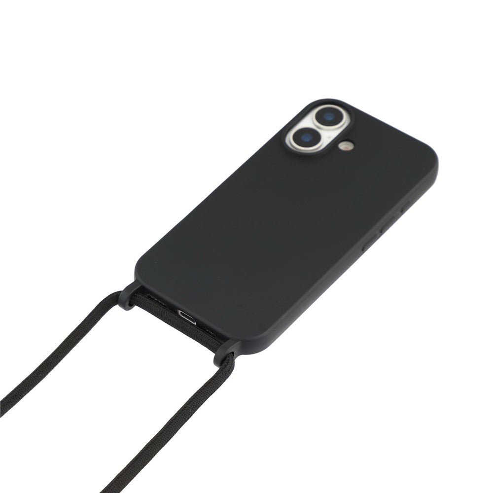 For iPhone 17 Case Liquid Silicone Protective Phone Cover with Crossbody Lanyard
