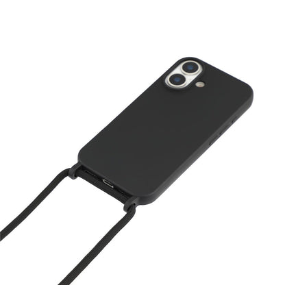 For iPhone 17 Case Liquid Silicone Protective Phone Cover with Crossbody Lanyard