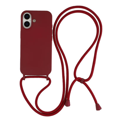For iPhone 17 Case Liquid Silicone Protective Phone Cover with Crossbody Lanyard