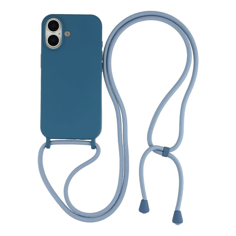 For iPhone 17 Case Liquid Silicone Protective Phone Cover with Crossbody Lanyard