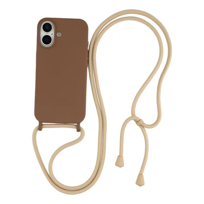 For iPhone 17 Case Liquid Silicone Protective Phone Cover with Crossbody Lanyard