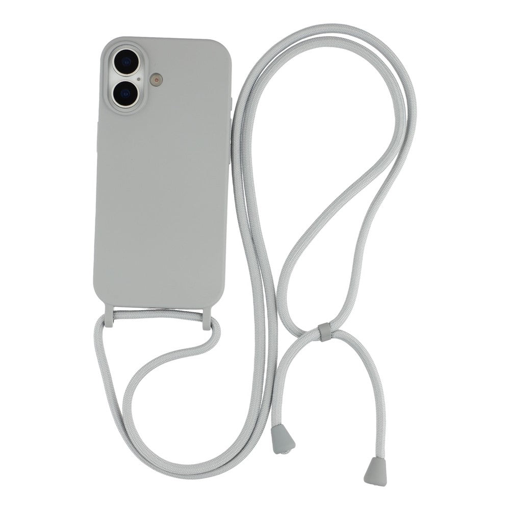 For iPhone 17 Case Liquid Silicone Protective Phone Cover with Crossbody Lanyard