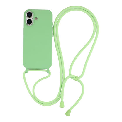 For iPhone 17 Case Liquid Silicone Protective Phone Cover with Crossbody Lanyard