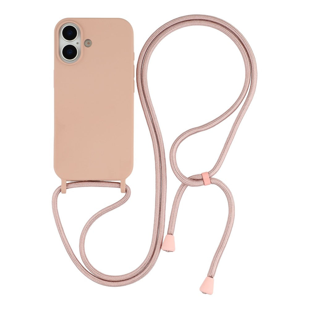 For iPhone 17 Case Liquid Silicone Protective Phone Cover with Crossbody Lanyard
