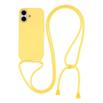 For iPhone 17 Case Liquid Silicone Protective Phone Cover with Crossbody Lanyard