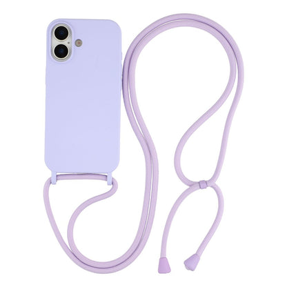 For iPhone 17 Case Liquid Silicone Protective Phone Cover with Crossbody Lanyard
