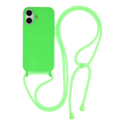 For iPhone 17 Case Liquid Silicone Protective Phone Cover with Crossbody Lanyard