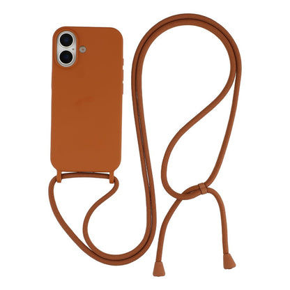 For iPhone 17 Case Liquid Silicone Protective Phone Cover with Crossbody Lanyard