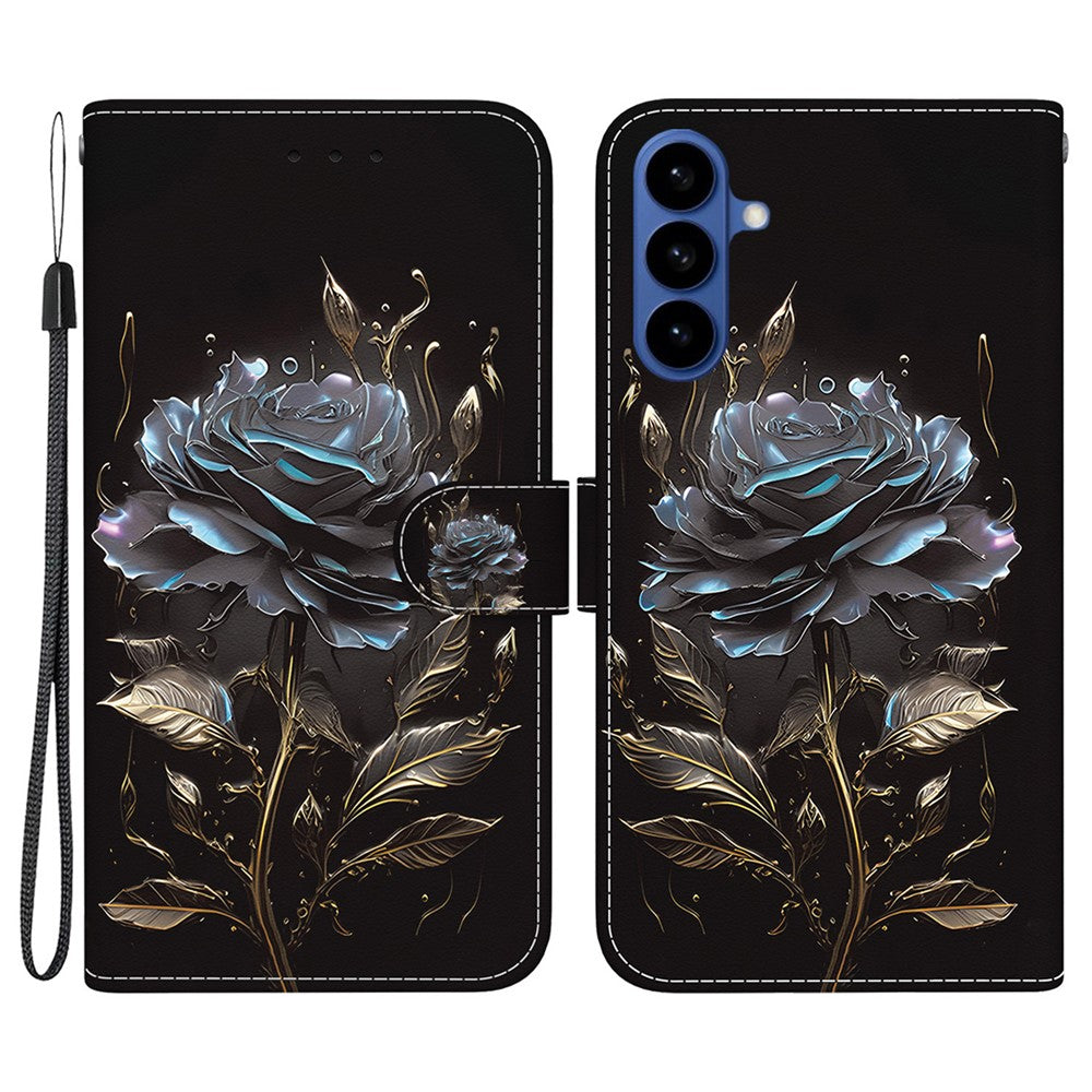For Samsung Galaxy S26+ Wallet Phone Case Anti-Drop Pattern Printing Leather Flip Cover with Strap