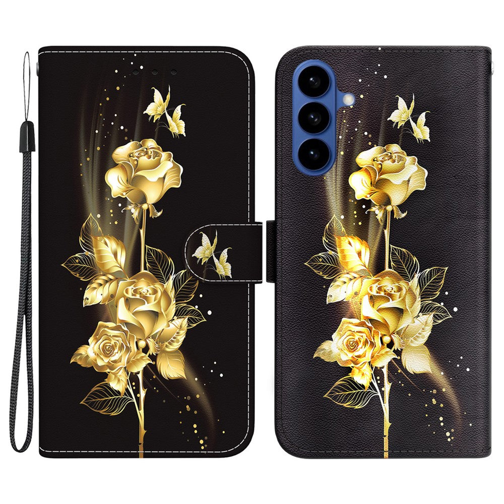 For Samsung Galaxy S26+ Wallet Phone Case Anti-Drop Pattern Printing Leather Flip Cover with Strap
