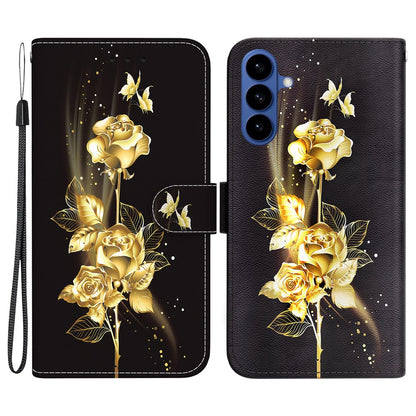 For Samsung Galaxy S26+ Wallet Phone Case Anti-Drop Pattern Printing Leather Flip Cover with Strap