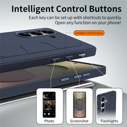 For Samsung Galaxy S26+ Case Customizable Smart Key Control Wristband Kickstand PC + Silicone Phone Cover