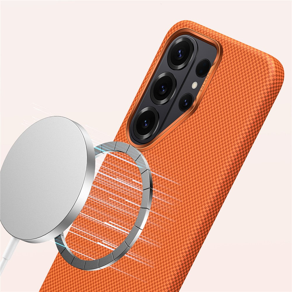 SULADA For Samsung Galaxy S26 Ultra Protective Magnetic Case Kevlar Grid Textured Anti Fingerprint PC Phone Cover