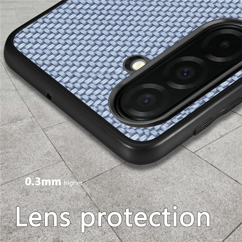 For Samsung Galaxy S26+ Case Carbon Fiber Texture PU Leather + PC + TPU Phone Cover