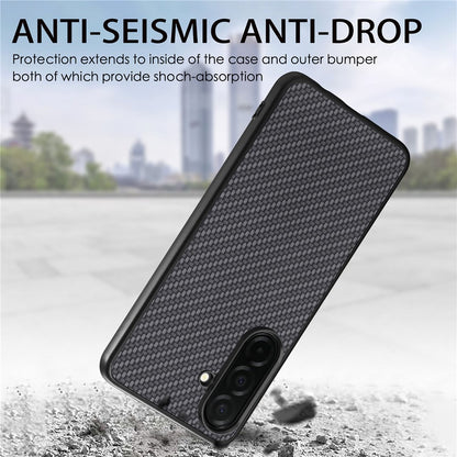 For Samsung Galaxy S26+ Case Carbon Fiber Texture PU Leather + PC + TPU Phone Cover