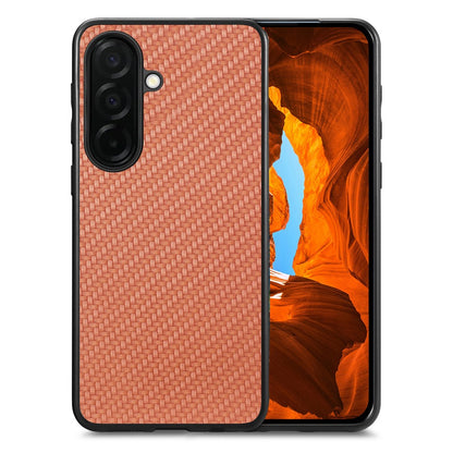 For Samsung Galaxy S26+ Case Carbon Fiber Texture PU Leather + PC + TPU Phone Cover
