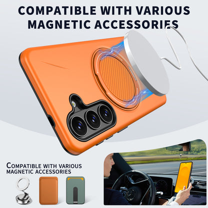 For Samsung Galaxy S26 Ultra Magnetic Case Rotating Kickstand TPU + PC Phone Cover