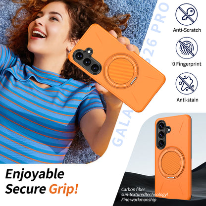 For Samsung Galaxy S26 Ultra Magnetic Case Rotating Kickstand TPU + PC Phone Cover