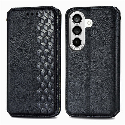 For Samsung Galaxy S26+ Case Rhombus Imprint PU Leather Wallet Phone Cover