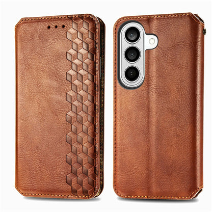 For Samsung Galaxy S26+ Case Rhombus Imprint PU Leather Wallet Phone Cover