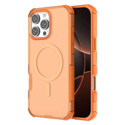 For iPhone 16 Pro Max Magnetic Case Matte Skin Touch TPU PC Anti Drop Phone Cover Compatible with MagSafe