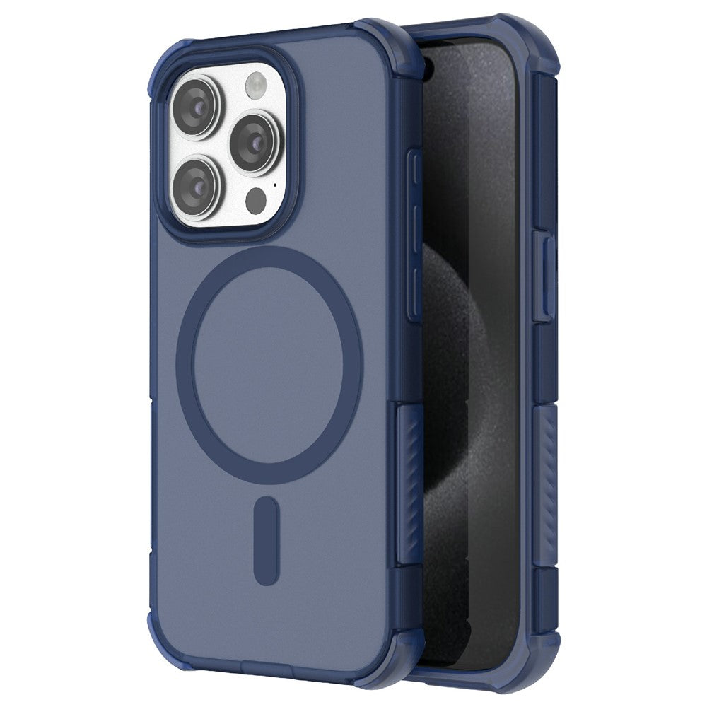For iPhone 15 Pro Magnetic Case Matte Skin Touch TPU PC Anti Drop Phone Cover Compatible with MagSafe