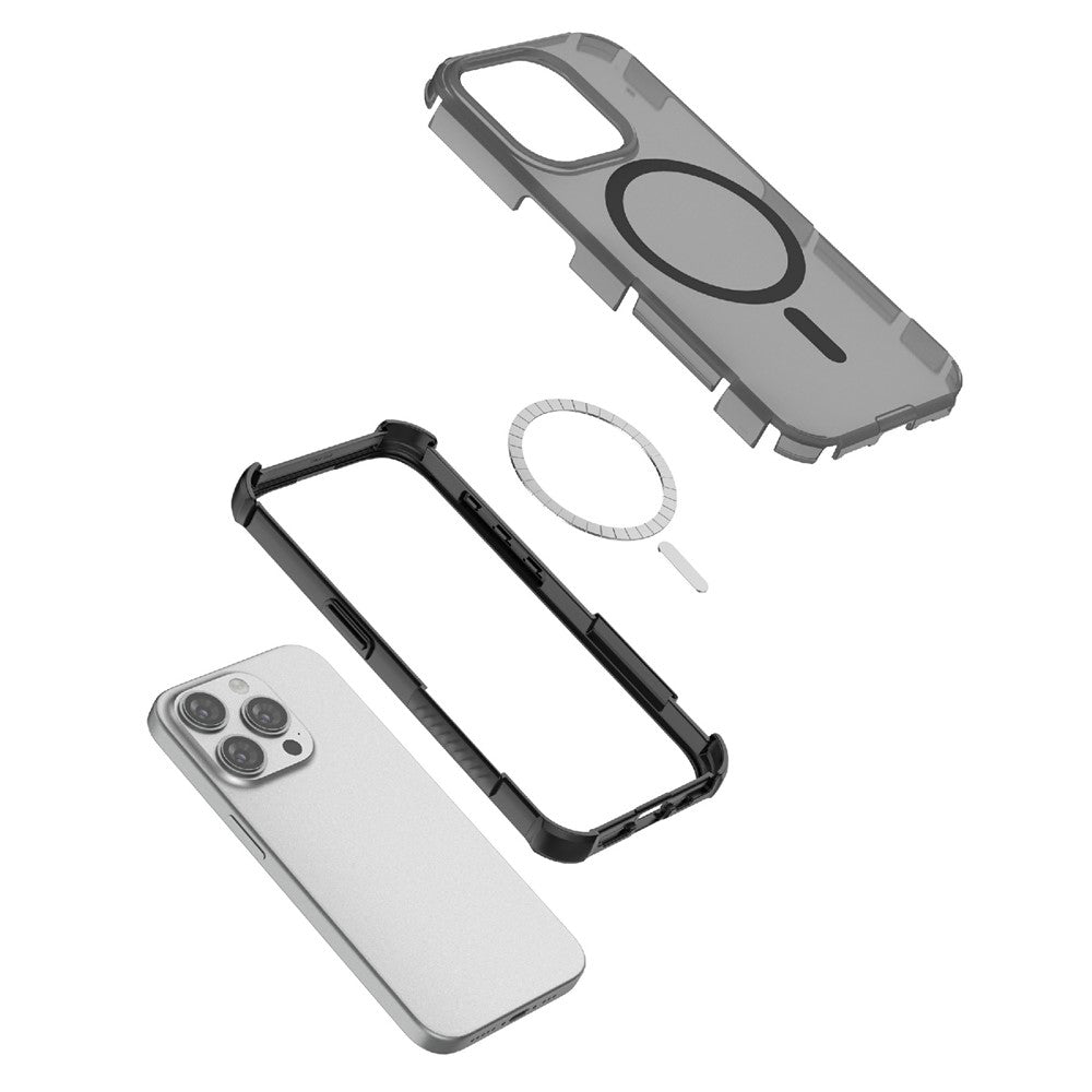 For iPhone 15 Pro Magnetic Case Matte Skin Touch TPU PC Anti Drop Phone Cover Compatible with MagSafe
