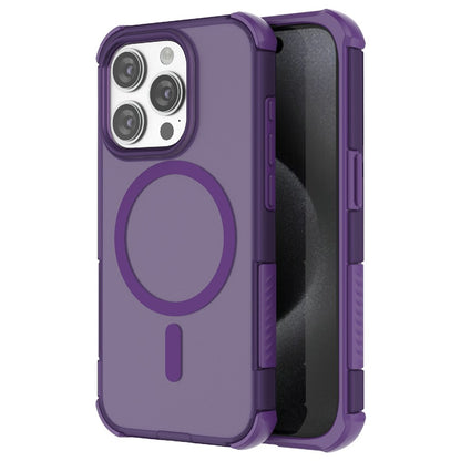 For iPhone 15 Pro Magnetic Case Matte Skin Touch TPU PC Anti Drop Phone Cover Compatible with MagSafe