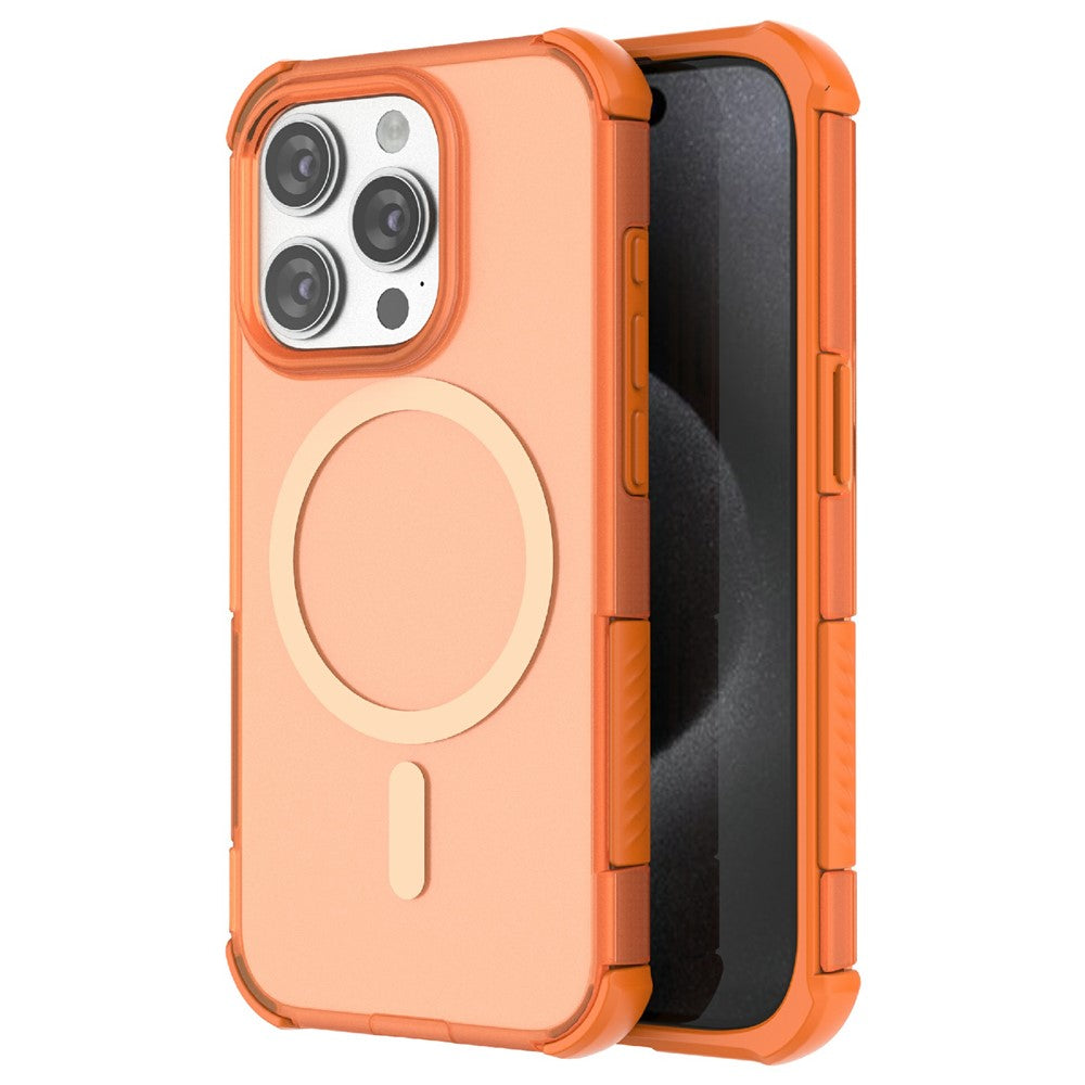 For iPhone 15 Pro Magnetic Case Matte Skin Touch TPU PC Anti Drop Phone Cover Compatible with MagSafe