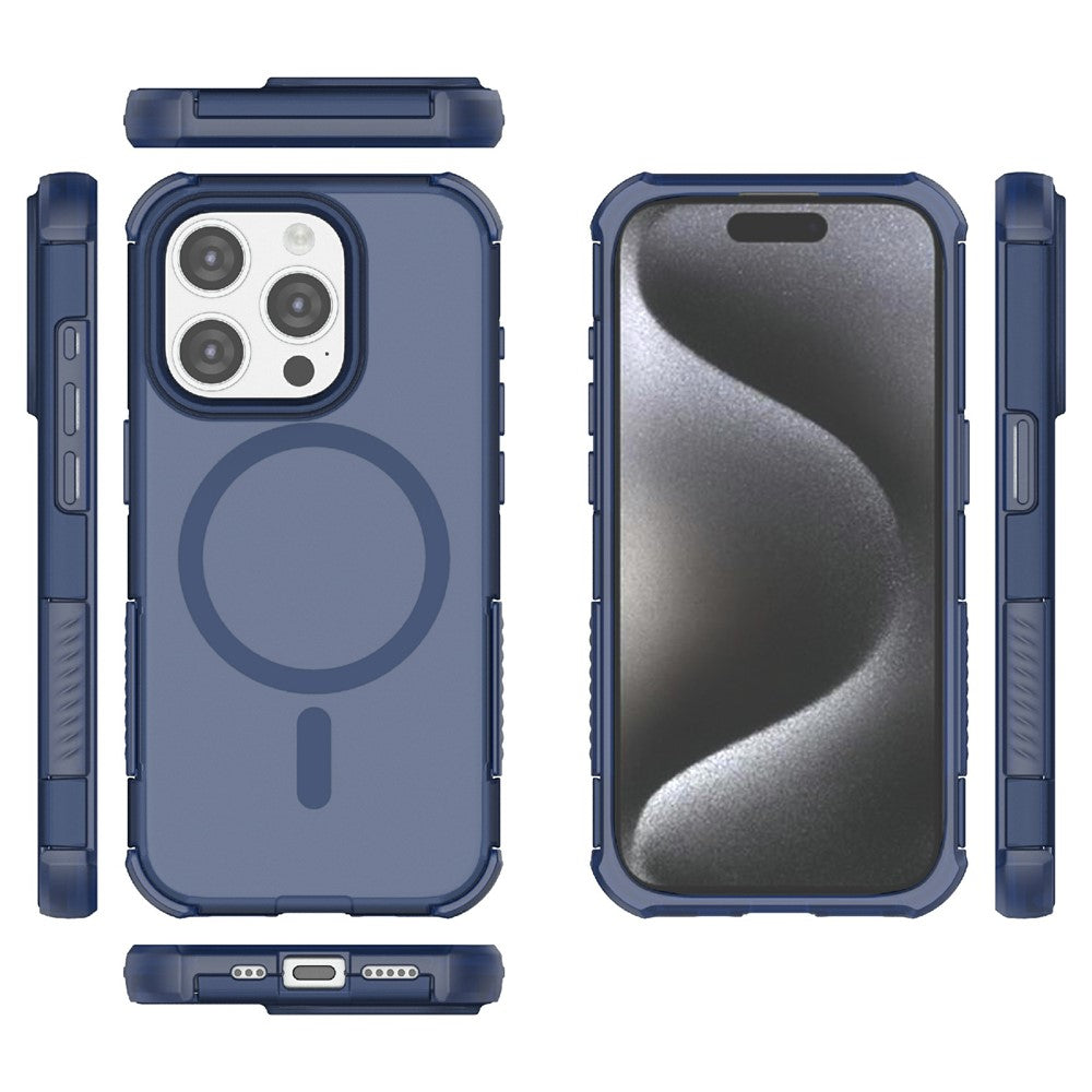 For iPhone 15 Pro Max Magnetic Case Matte Skin Touch TPU PC Anti Drop Phone Cover Compatible with MagSafe