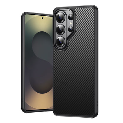 For Samsung Galaxy S26 Ultra Magnetic Case Carbon Fiber Texture PC + TPU Cover