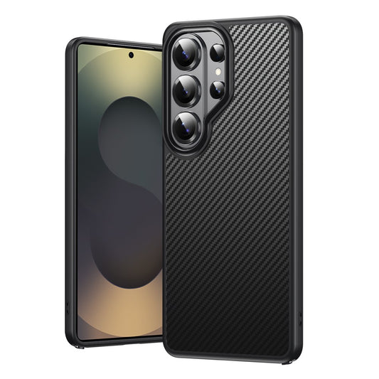 For Samsung Galaxy S26 Ultra Magnetic Case Carbon Fiber Texture PC + TPU Cover