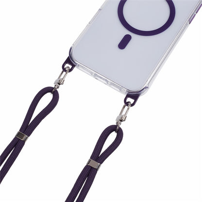 For iPhone 17 Clear Case Compatible with MagSafe Shockproof PC+TPU Phone Cover with 150cm Long Lanyard