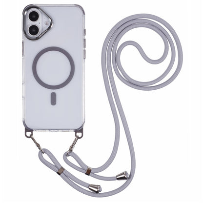 For iPhone 17 Clear Case Compatible with MagSafe Shockproof PC+TPU Phone Cover with 150cm Long Lanyard