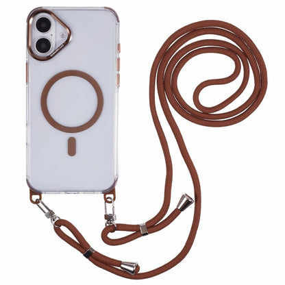 For iPhone 17 Clear Case Compatible with MagSafe Shockproof PC+TPU Phone Cover with 150cm Long Lanyard