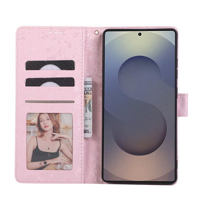 For Samsung Galaxy S26 Ultra Case RFID Blocking Flower Leather Phone Cover