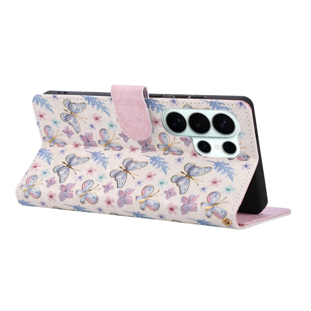 For Samsung Galaxy S26 Ultra Case RFID Blocking Flower Leather Phone Cover