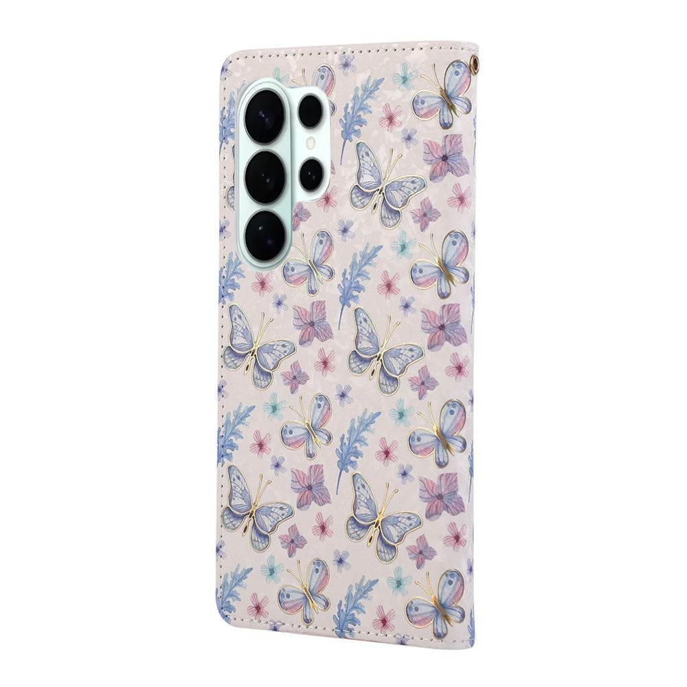 For Samsung Galaxy S26 Ultra Case RFID Blocking Flower Leather Phone Cover
