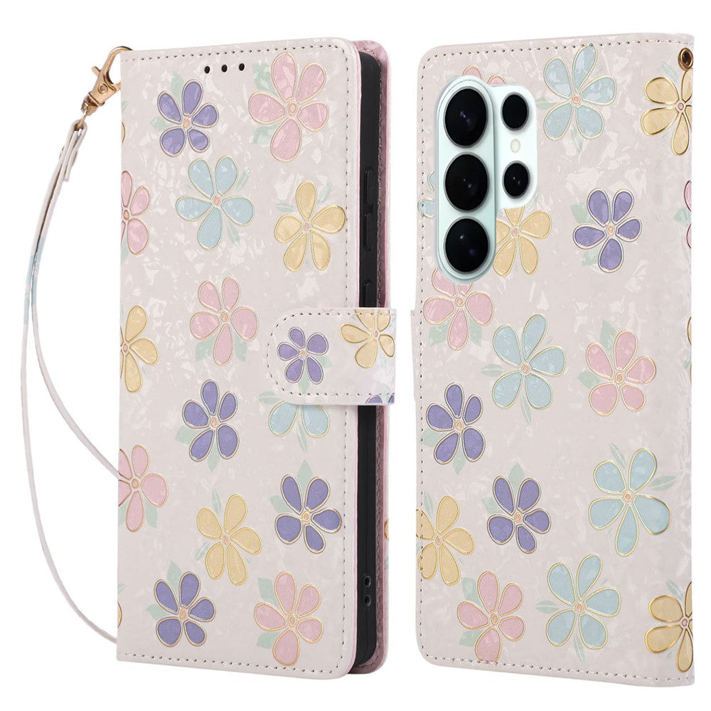 For Samsung Galaxy S26 Ultra Case RFID Blocking Flower Leather Phone Cover