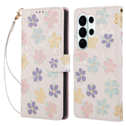 For Samsung Galaxy S26 Ultra Case RFID Blocking Flower Leather Phone Cover