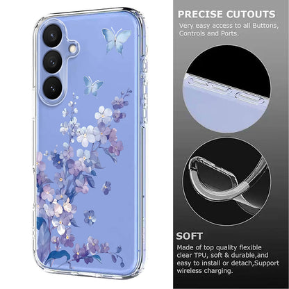 For Samsung Galaxy S26+ Case Butterfly Floral Pattern Printing TPU Phone Back Cover