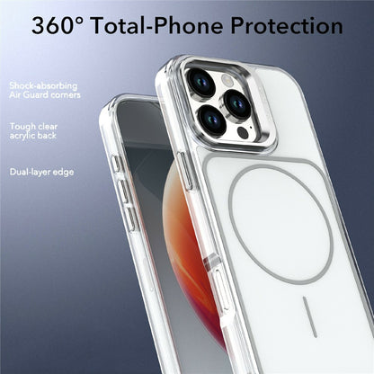 For iPhone 16 Pro Max Magnetic Case Matching Color Lens Kickstand TPU PC Phone Cover Compatible with MagSafe