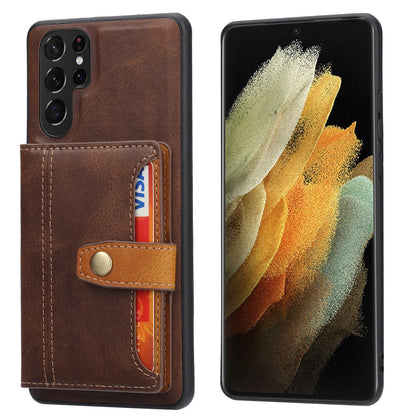 For Samsung Galaxy S26 Ultra Case Calf Texture Card Holder PU Leather + TPU Kicsktand Phone Cover