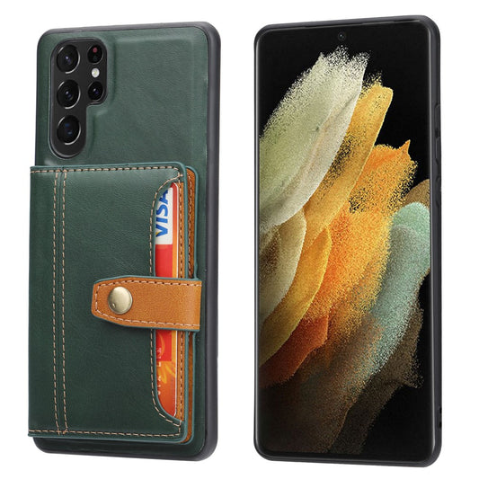 For Samsung Galaxy S26 Ultra Case Calf Texture Card Holder PU Leather + TPU Kicsktand Phone Cover