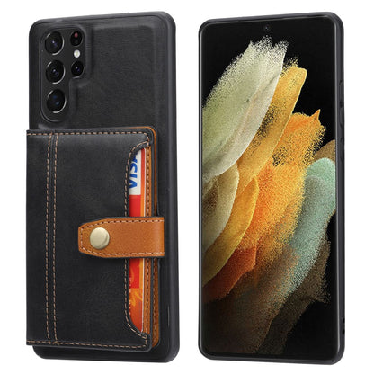 For Samsung Galaxy S26 Ultra Case Calf Texture Card Holder PU Leather + TPU Kicsktand Phone Cover