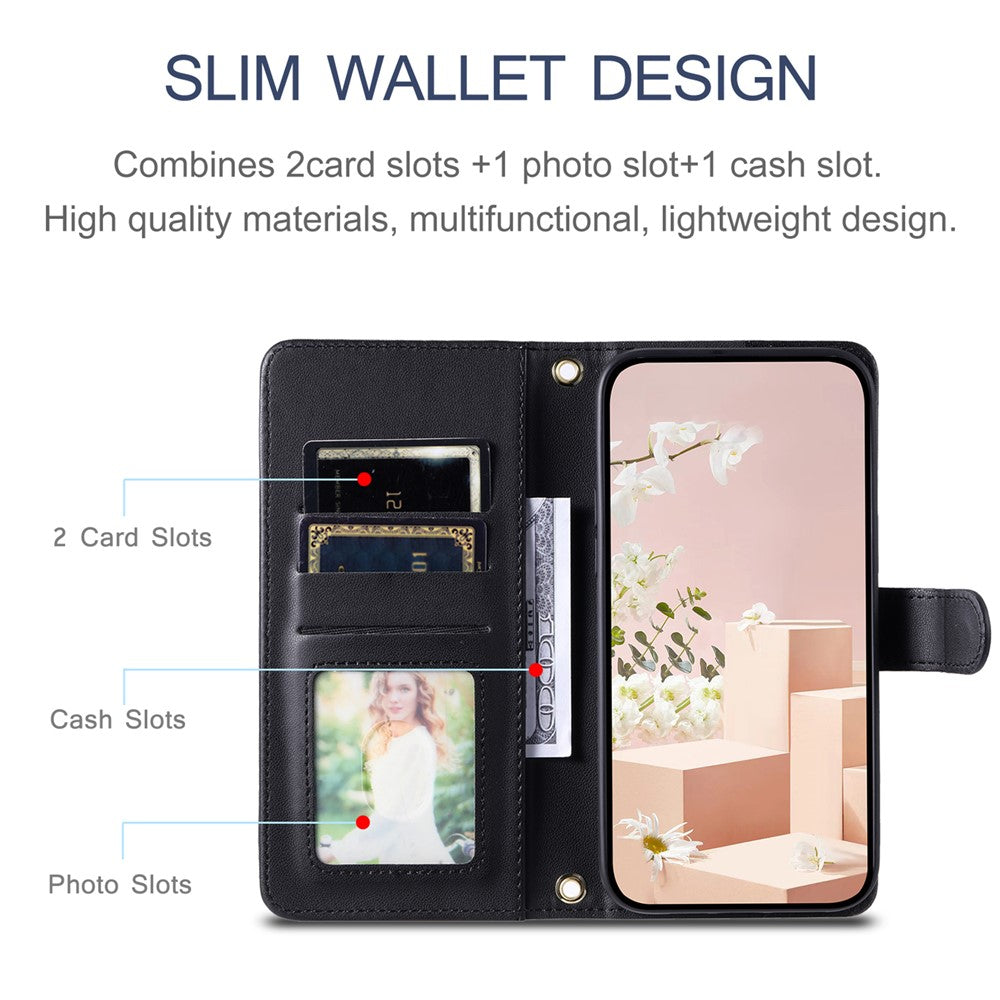 For Samsung Galaxy S26+ Case Wallet Rhombus Grid PU Leather Phone Cover with Shoulder Strap  /  Wrist Strap