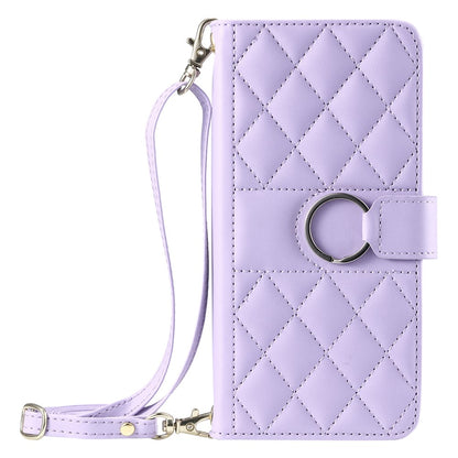 For Samsung Galaxy S26 Ultra Case Ring Buckle Wallet Stand Rhombus Crossbody Leather Mobile Cover