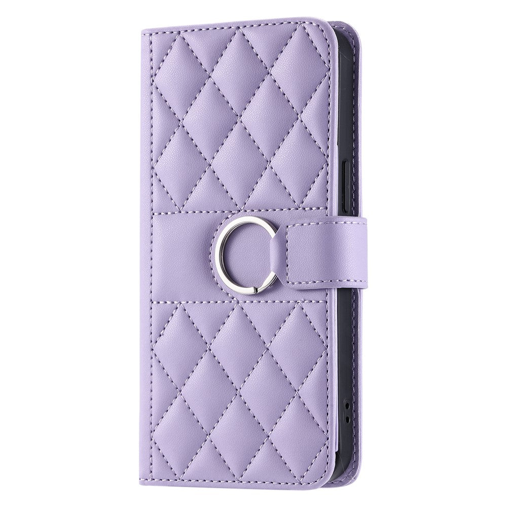For Samsung Galaxy S26 Ultra Case Ring Buckle Wallet Stand Rhombus Crossbody Leather Mobile Cover