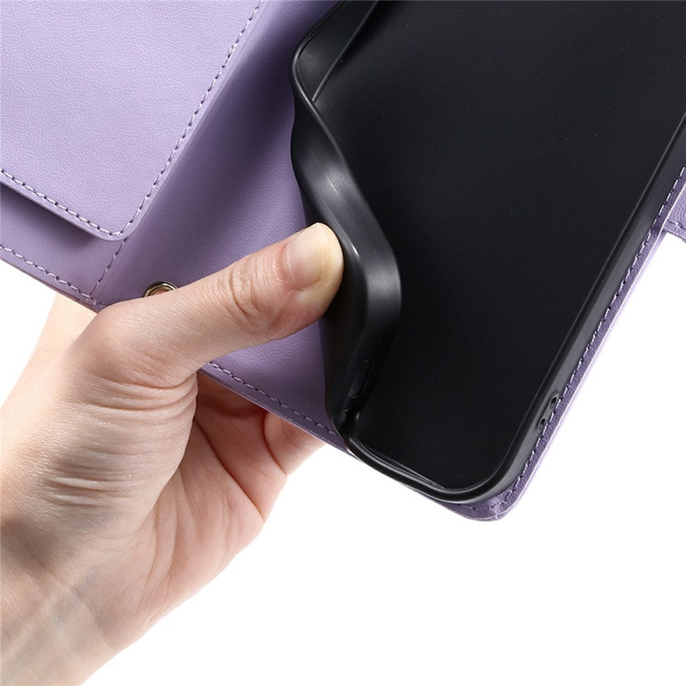 For Samsung Galaxy S26 Ultra Case Ring Buckle Wallet Stand Rhombus Crossbody Leather Mobile Cover