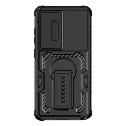 For Samsung Galaxy S26 Ultra Case Slide Lens Shield PC + TPU Kickstand Phone Cover